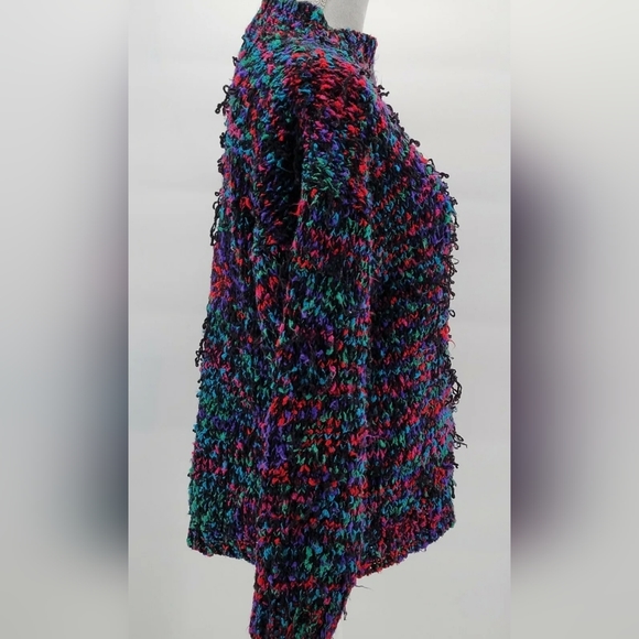 Stefano World Wide One Size Fits All Acrylic Knit Black Blue Pink Green Sweater - Picture 8 of 9